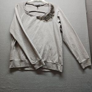 Gray Embellished Crew Neck Sweater ASO Aria Montgomery Pretty Little Liars